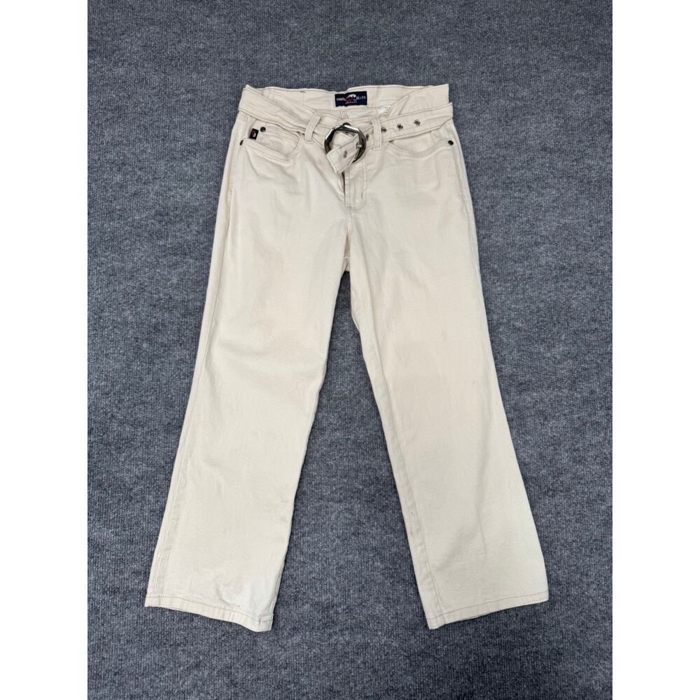Vintage Parkers Jeans USA Made White‎ Belted Pants Women’s Size 7/8 Y2K